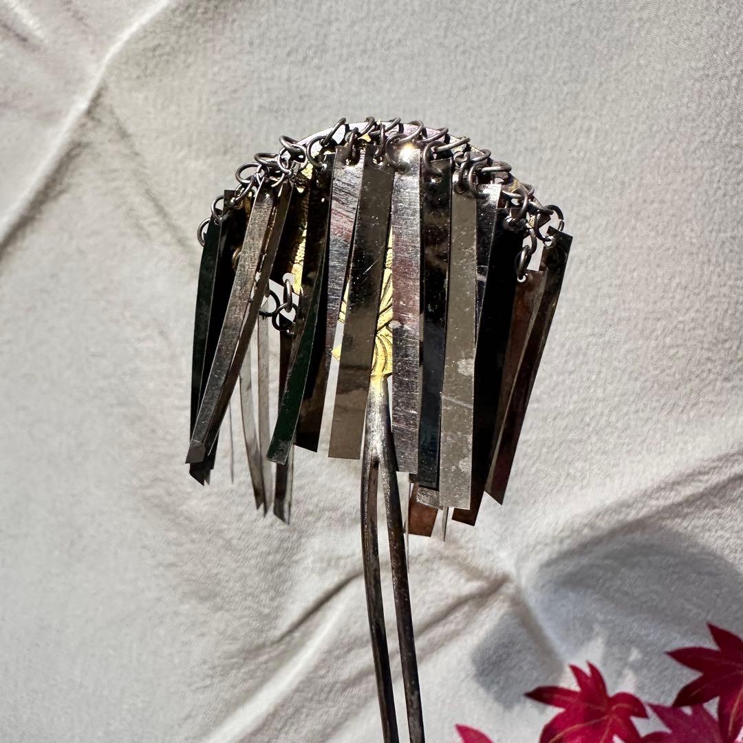 希少☆大正アンティーク　シルバーと銅のかんざし