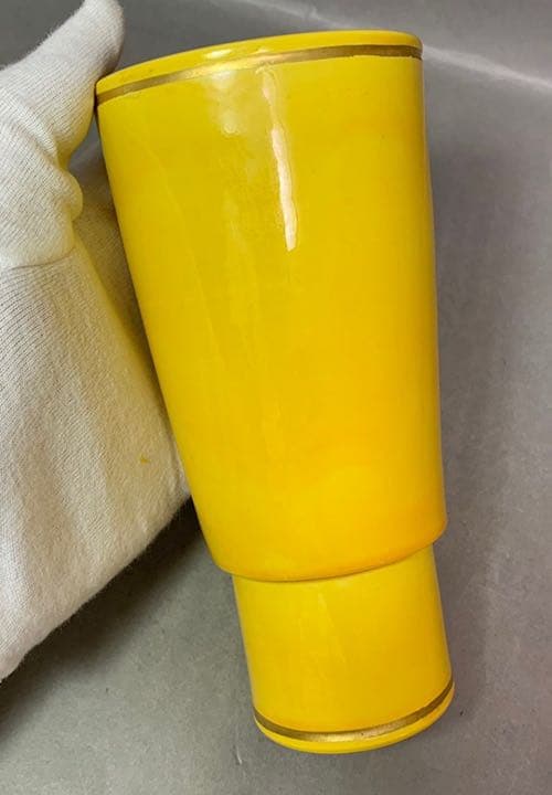 茶道具　黄交趾　砧　花入　真葛　即中斎書付