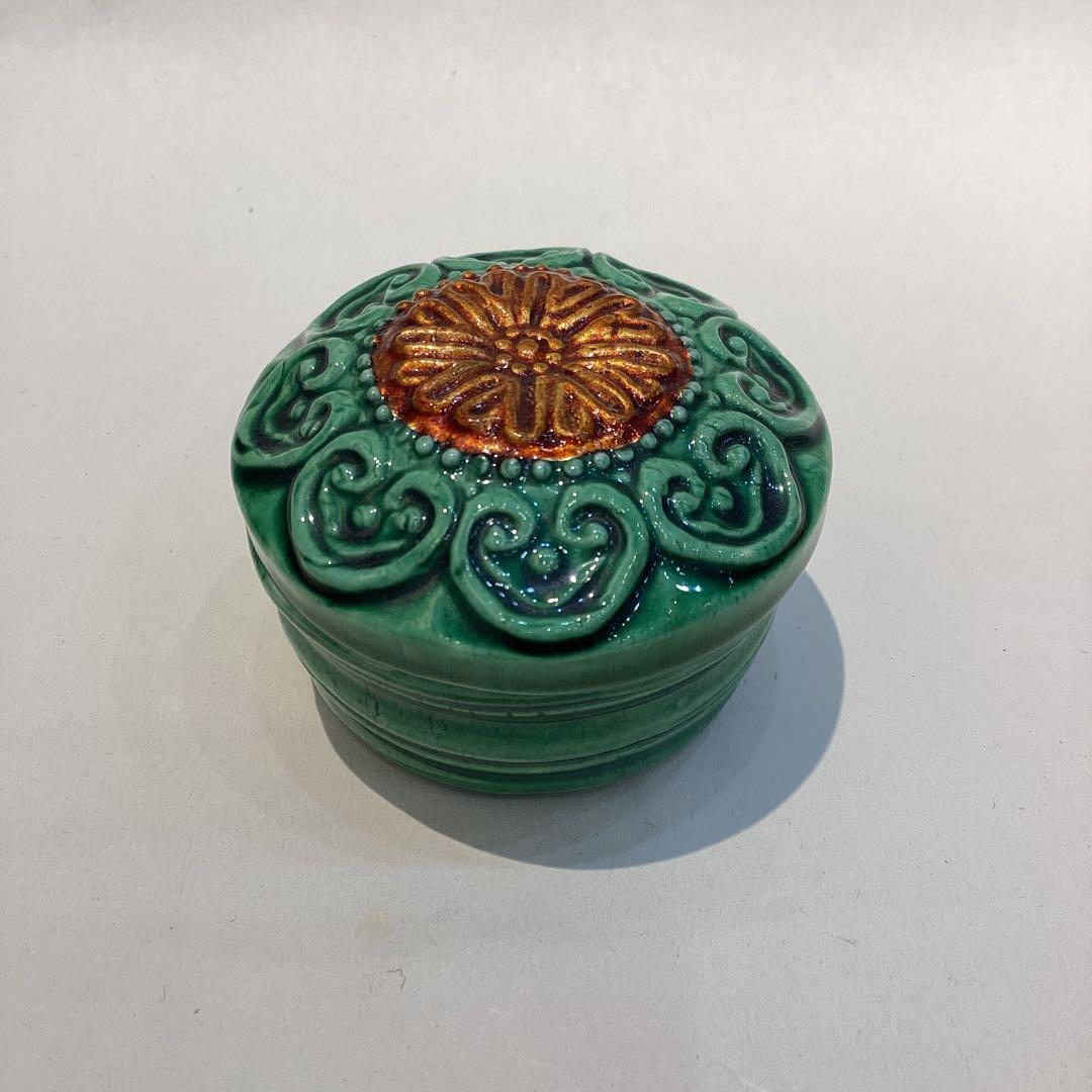 交趾　竹節香合　中村翠嵐作