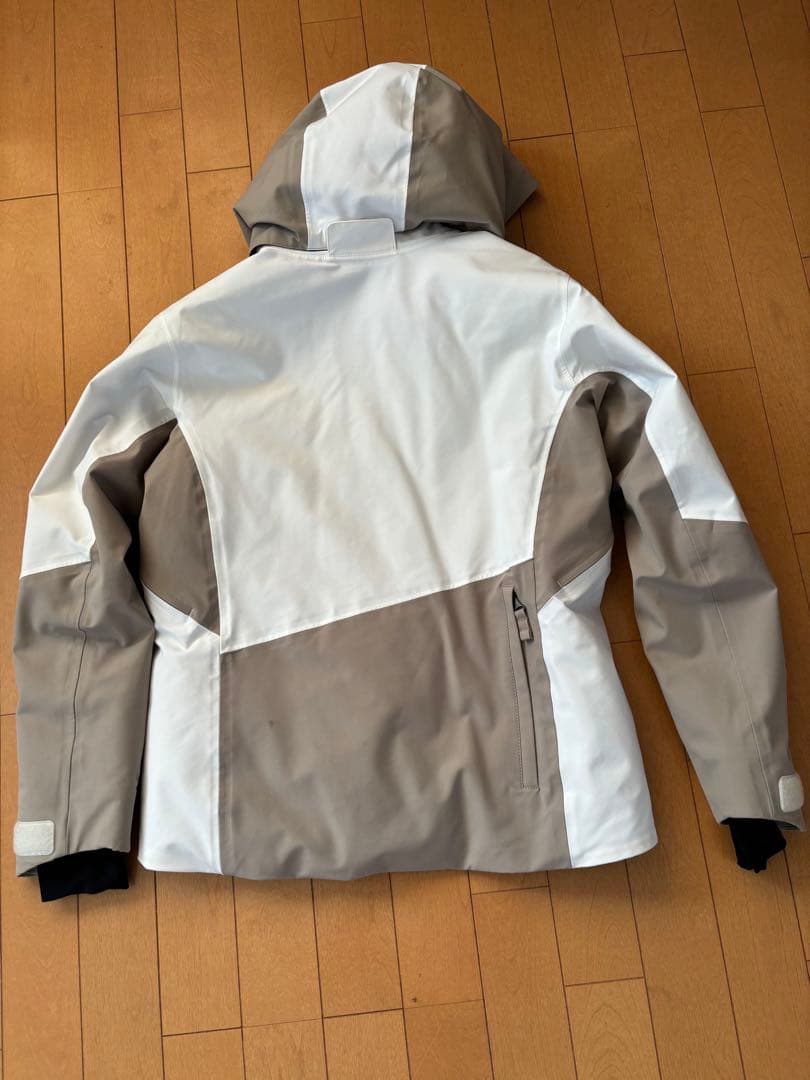 スキーウェア ジャケットとパンツセット SS ベージュ/ホワイト