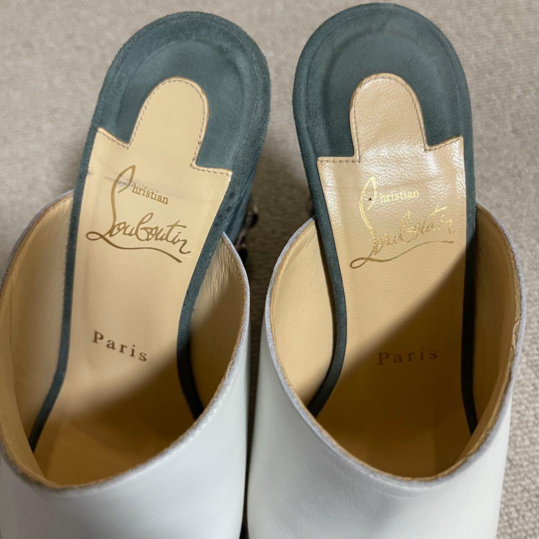 美品✨クリスチャンルブタン レザー スエード ウェッジソール サンダル 37