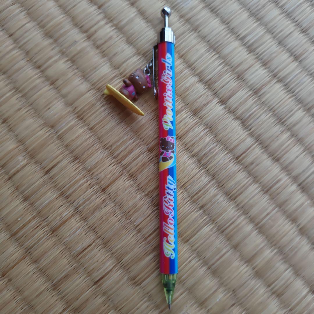 ハローキティ シャープペン チャーム付き　2000年製　日焼けキティ　平成レトロ