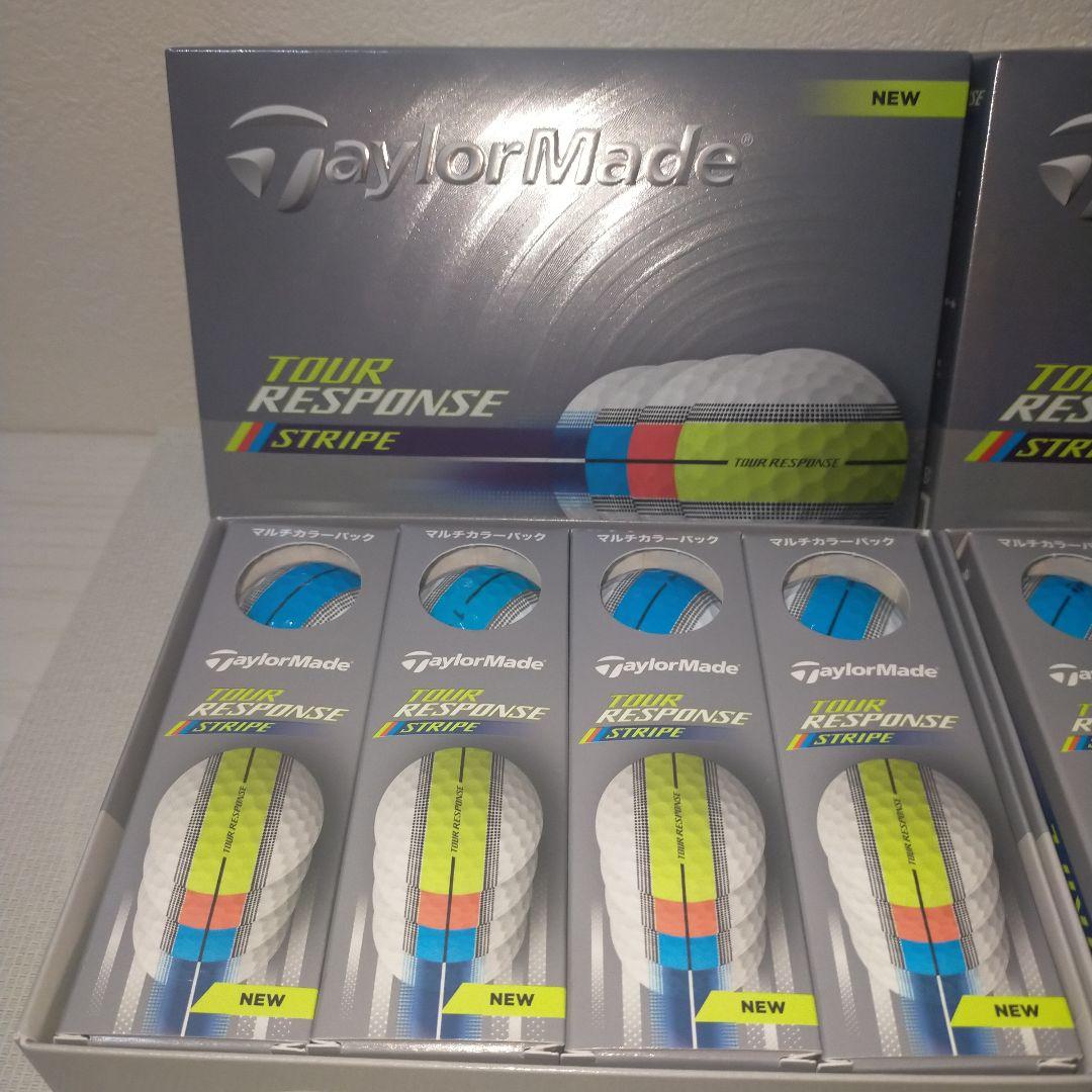 新品 TaylorMadeツアーレスポンスストライプボールブルー2ダース24球