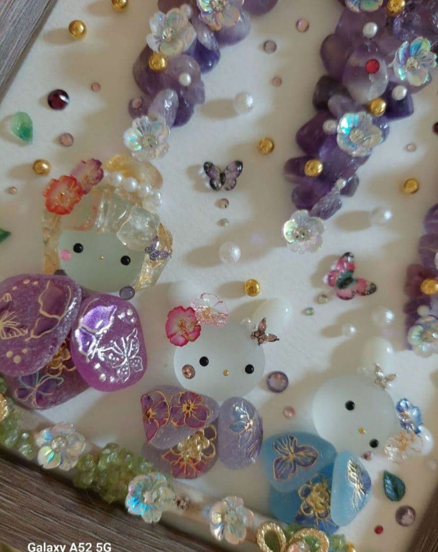 シーグラスアート うさちゃん天使と花嫁♪お取り置き中です(⋆ᴗ͈ˬᴗ͈)”