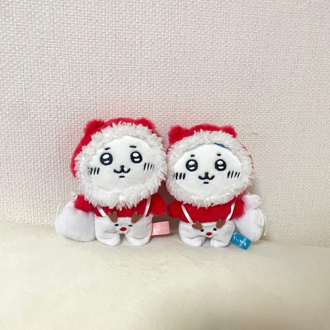 ちいかわ　ハチワレ　クリスマス　サンタ ぬいぐるみマスコット