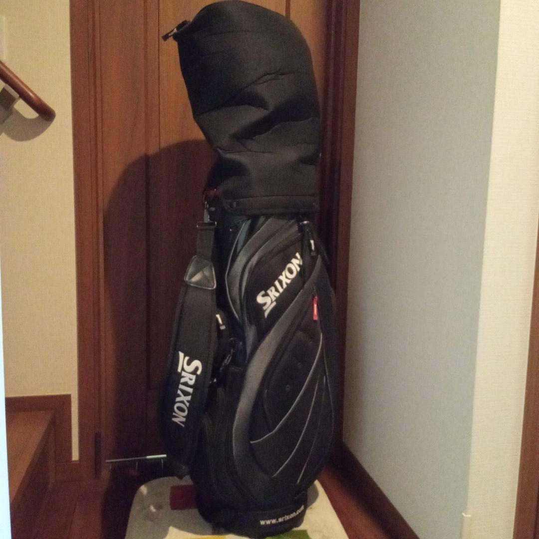 【中古】Srixon ブラック キャディバッグ フード付き　6分割式　9型
