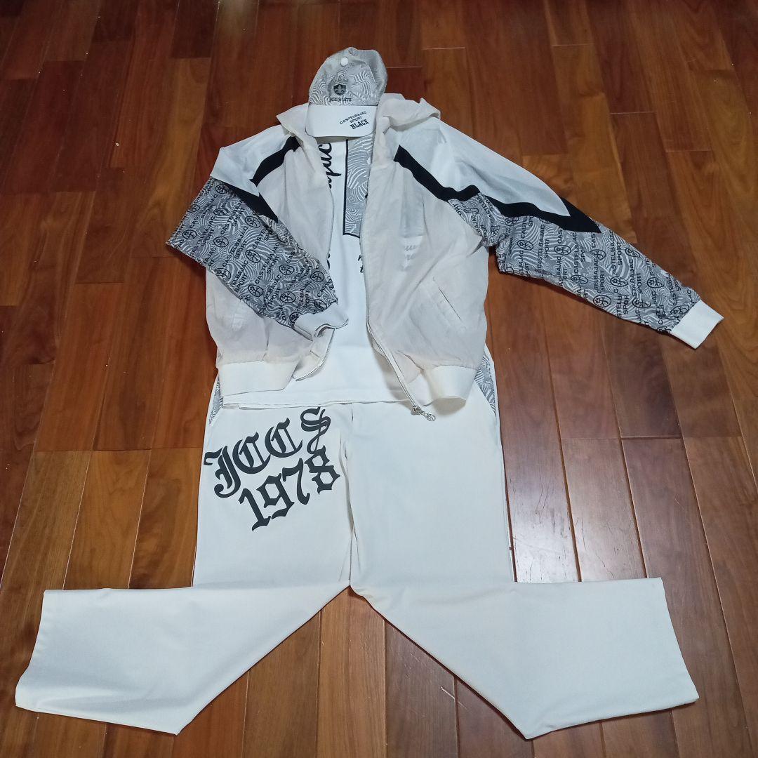 カステルバジャック　ＣＡＳＴＥＬＢＡＪＡＣ　四点セット（夏用）　白　ＢＬＡＣＫ柄