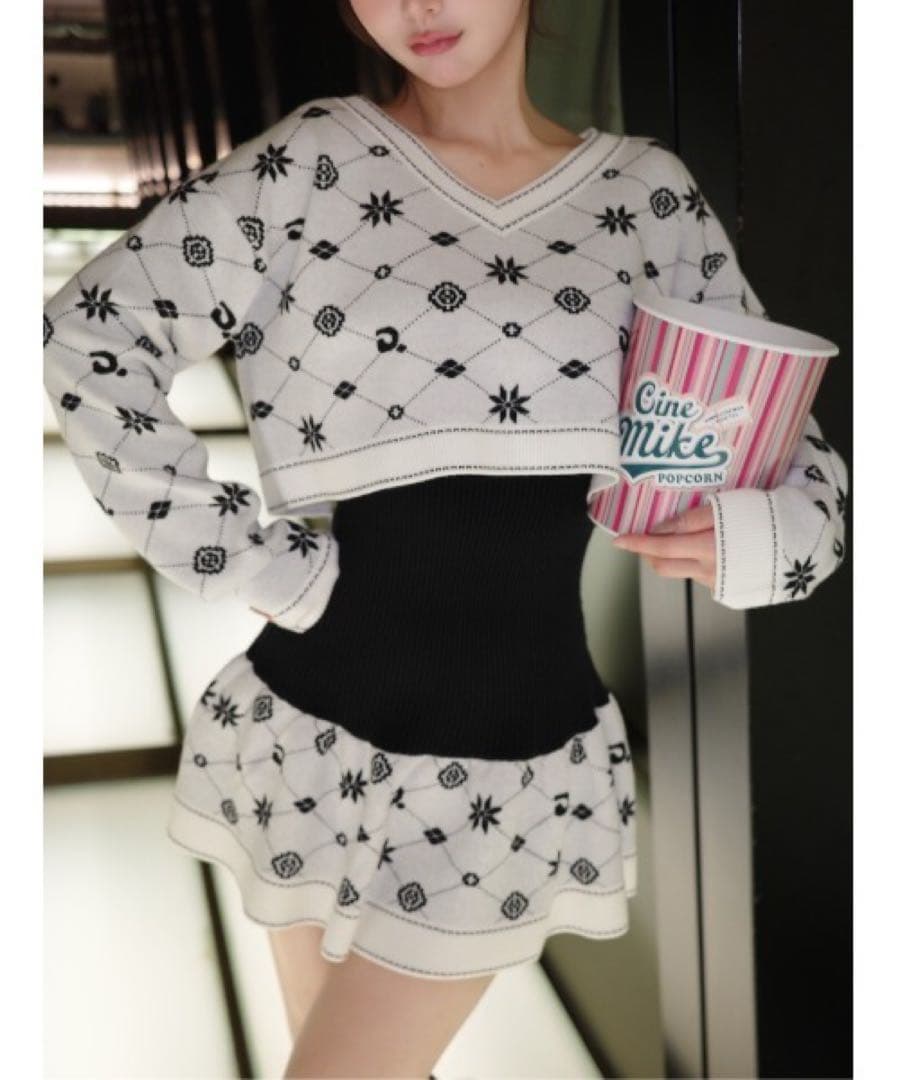 ダーリッチ アンサンブルスノーロゴニットミニワンピース