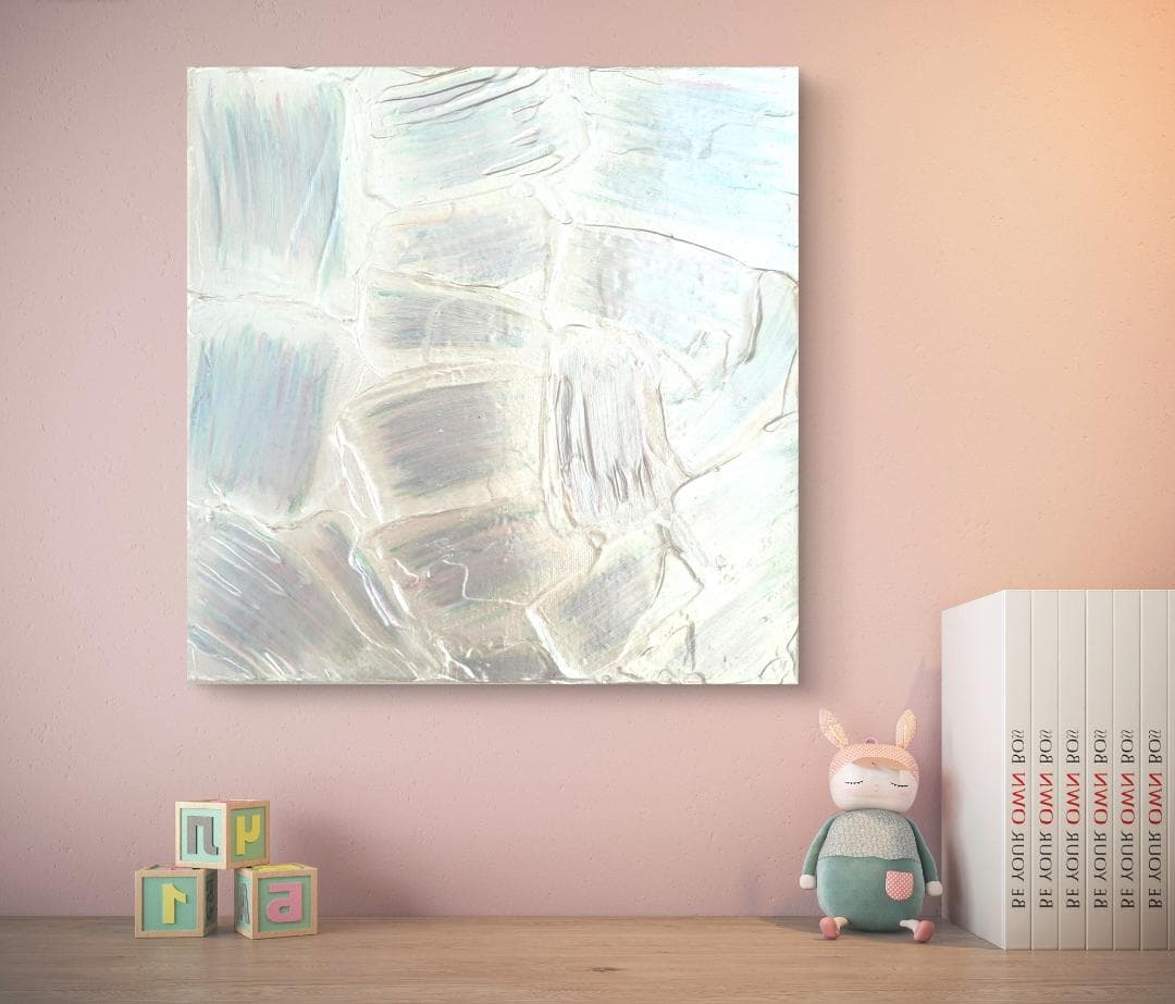 再生-銀 / テクスチャー キャンバス 26×26㎝ 原画 モダン 現代アート