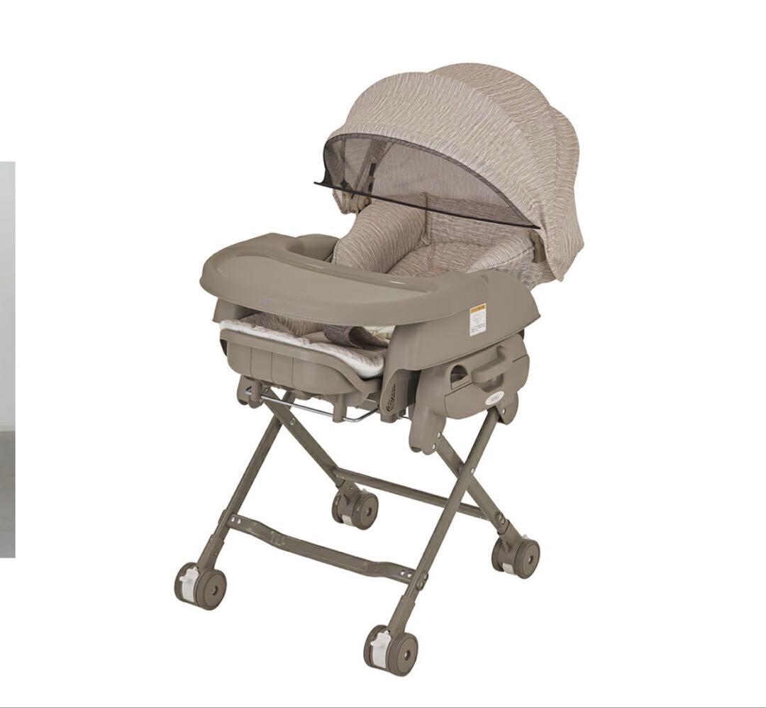 ベビーチェア　ハイローチェア　グレー キャノピー付