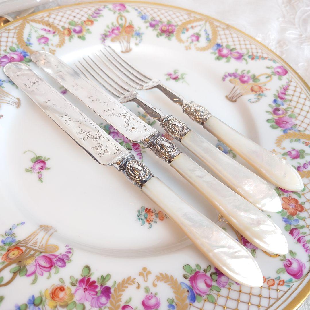 白蝶貝　カトラリーセット　マザーオブパール　ナイフ　フォーク