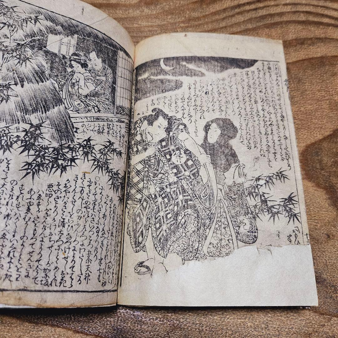 po9222 古い絵本 長髪姿蛇柳？ 下巻 歌川国貞 浮世絵 古文書 和本 古書