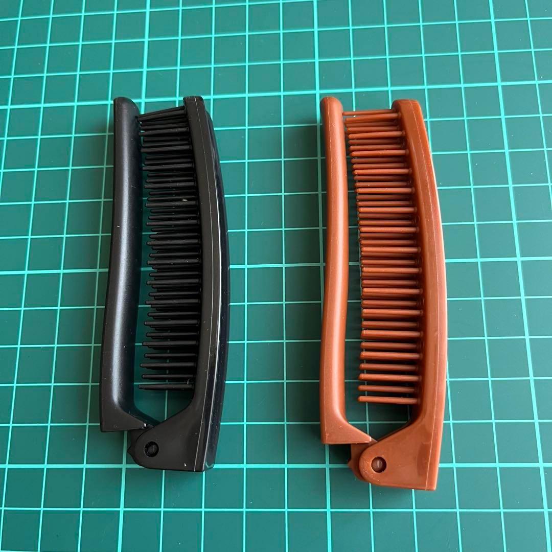 ☆折りたたみ　コーム　ブラウン　ブラック　旅行　学校　会社　シンプル