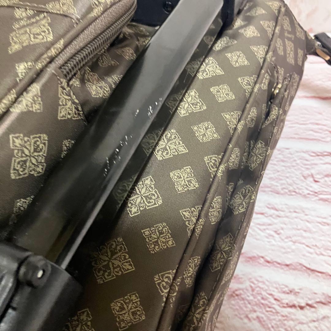 SWANY スワニー 総柄 モノグラム トラベル キャリーバッグ ブラウン