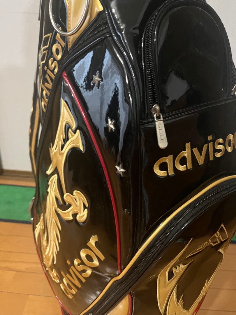 advisor ゴルフバッグ キャディバッグ ブラック ドラゴンデザイン