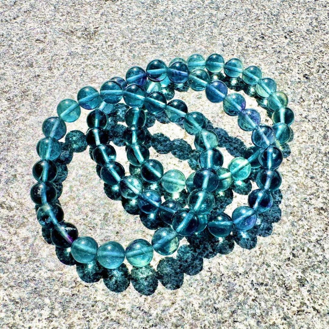 レアカラー！！　ブルーフローライト　ブレスレット①