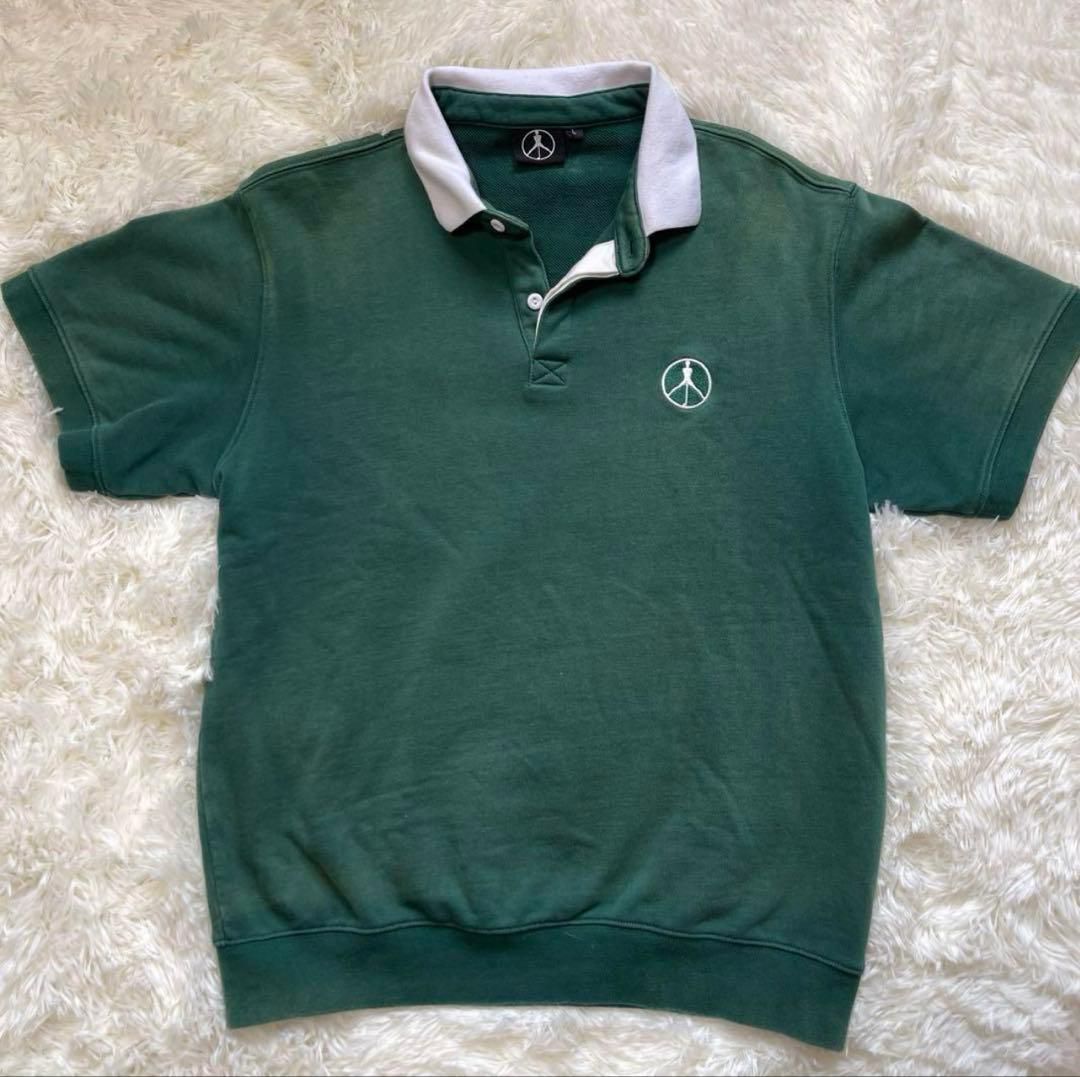 GOLFICKERS ゴルフ ポロシャツ スウェット 半袖グリーンサイズL