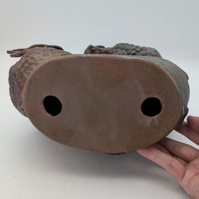 廬山窯 武用君彦 備前干支置物「戊辰」 共箱共布栞 備前焼 辰年 双龍 竜 尤