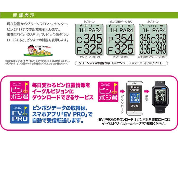 値下げ不可 イーグルビジョン ウォッチ6 ブラックのみ GPSナビ EV-236