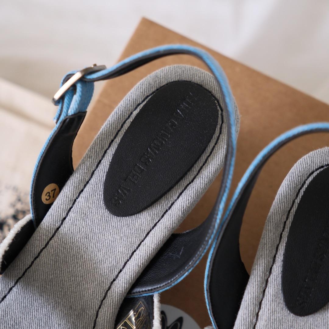 新品 Paula Canovas del Vas ヒールサンダル グレー 37