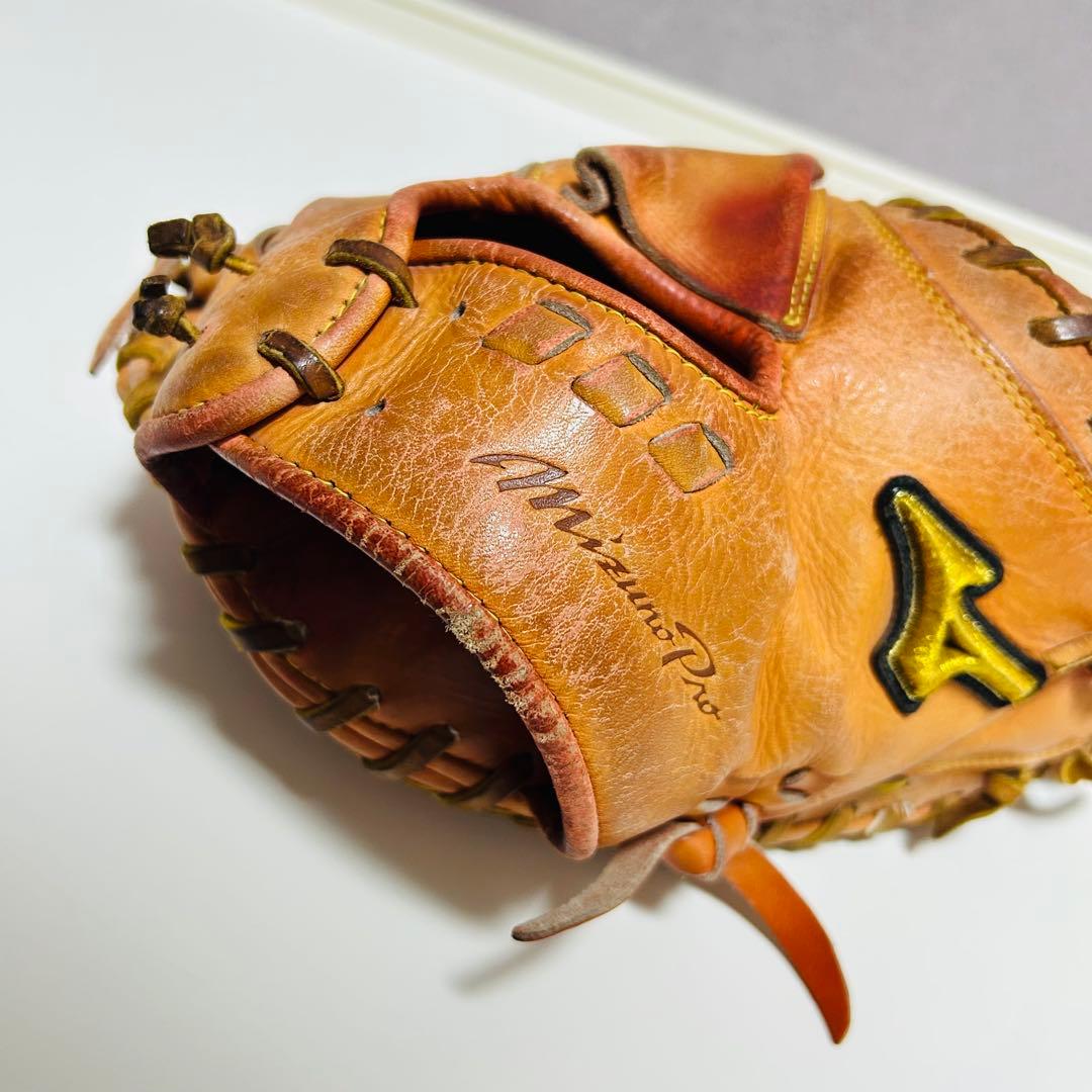 【型超良好】MizunoPro 硬式用 キャッチャーミット オレンジ