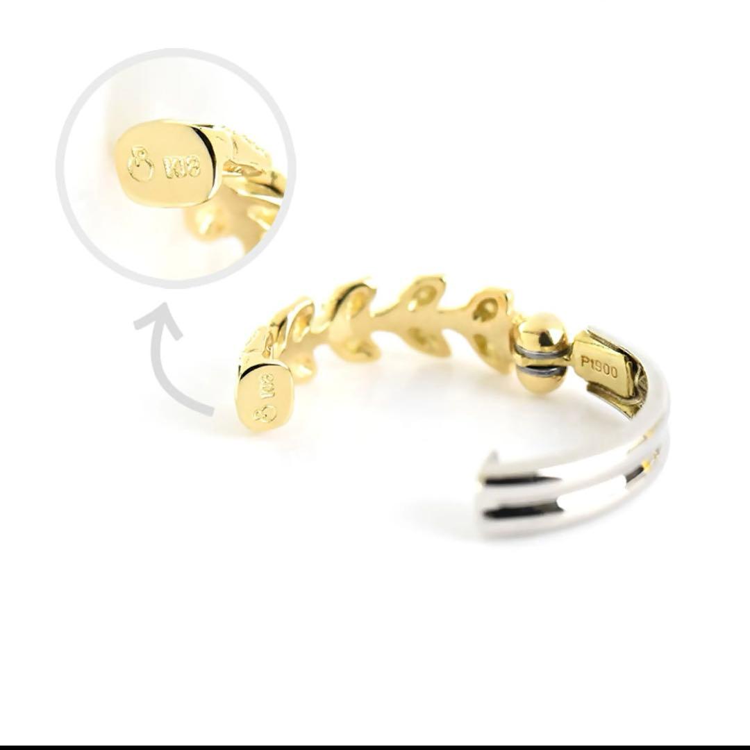 VENEZIA (片耳用) ピアリング K18 プラチナ リバーシブル コンビ