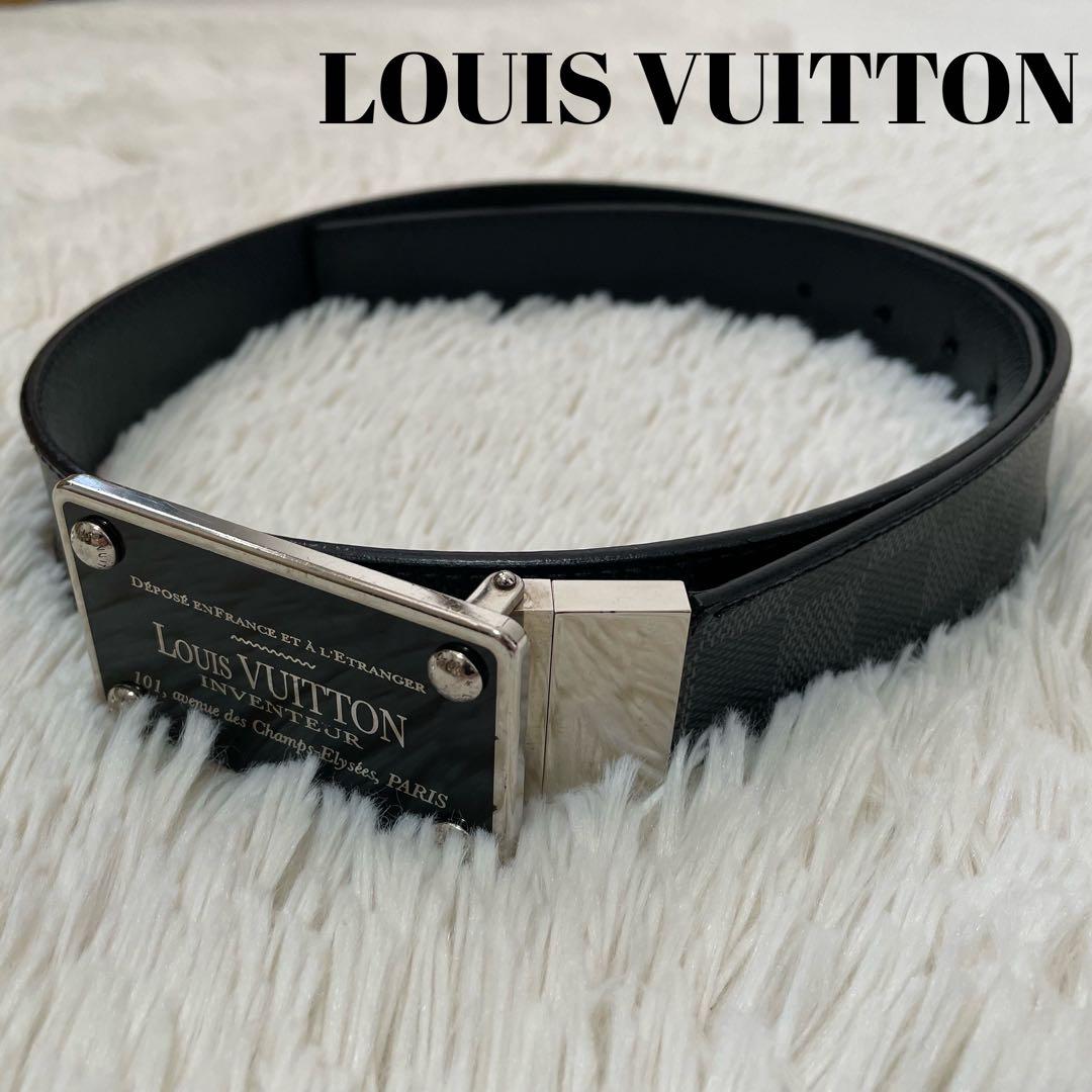 美品 ルイヴィトン ダミエ サンチュール アンヴァントゥール ベルト 黒 M