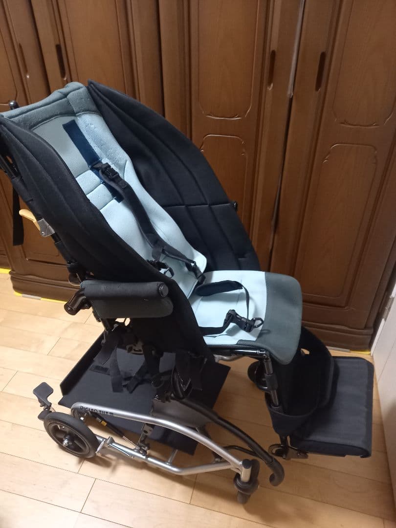 ピグレオティルト３　介助用バギー 黒と水色