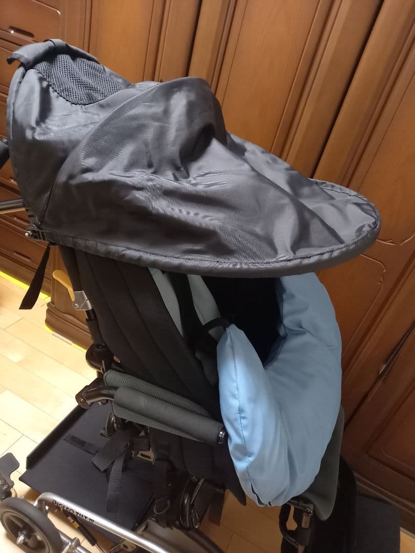 ピグレオティルト３　介助用バギー 黒と水色