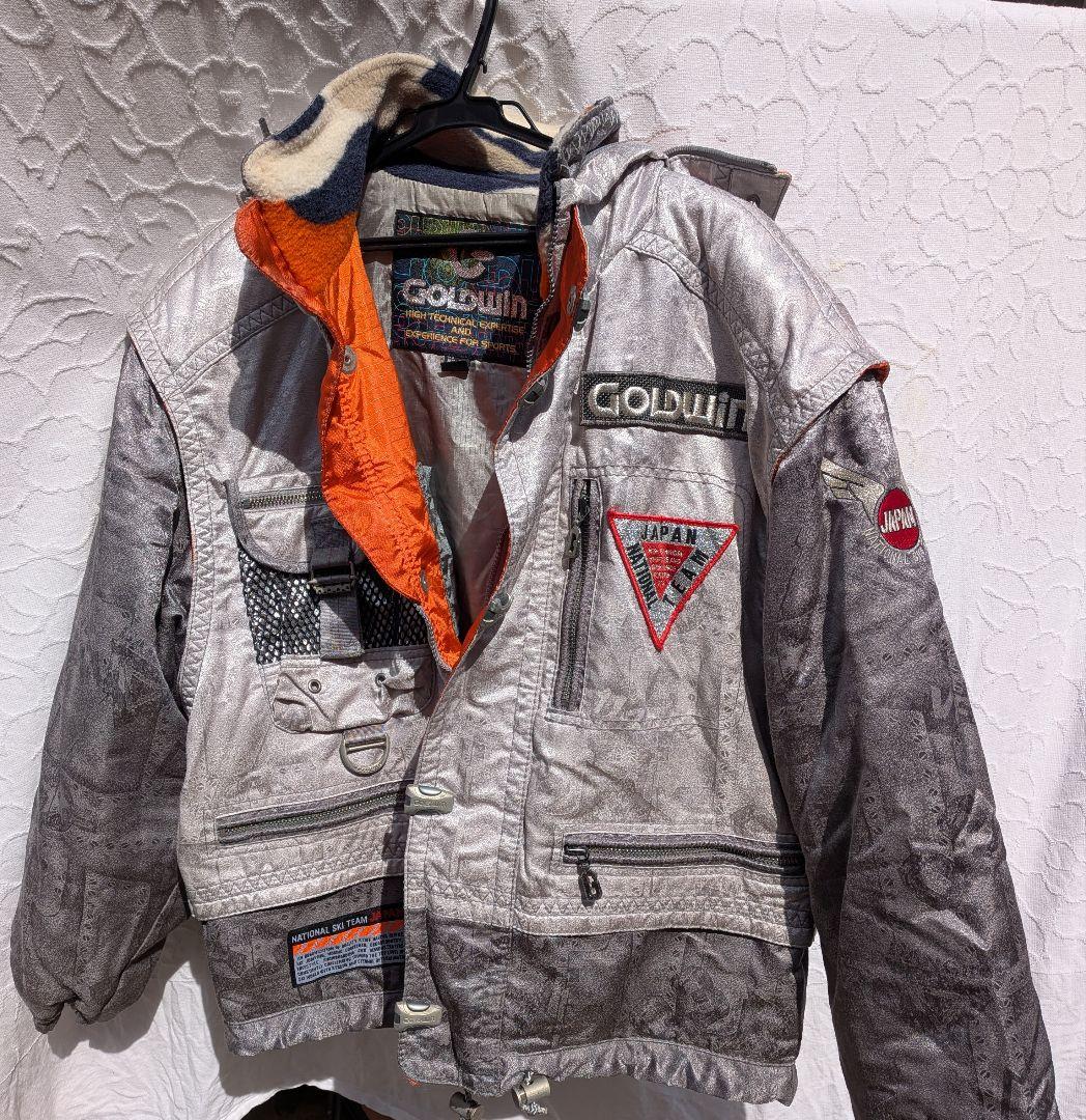 【希少】【レトロ】GOLDWIN スキーウェア シルバー　上下