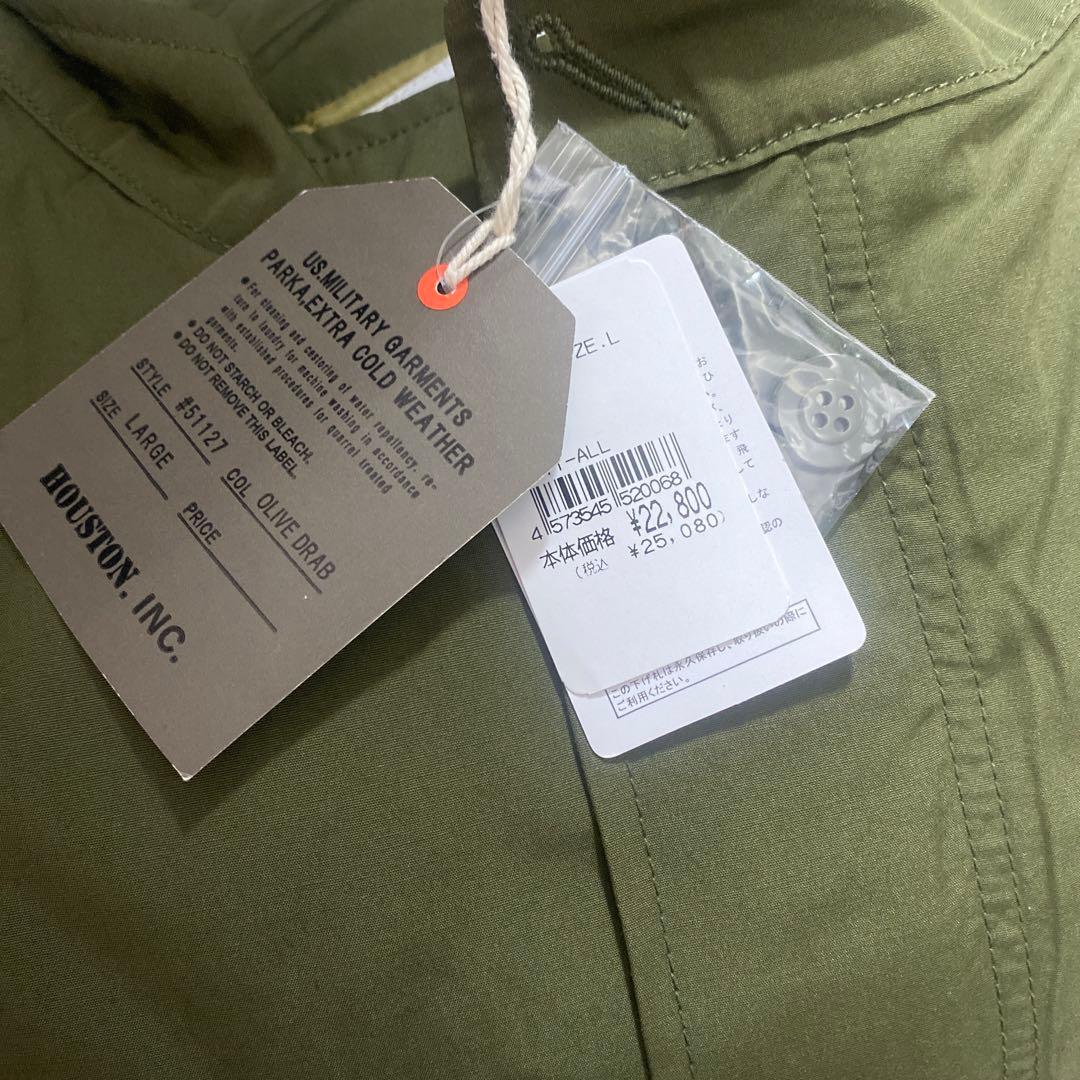 新品　ヒューストン　フィッシュテール M65 モッズコート　Lサイズ　オリーブ