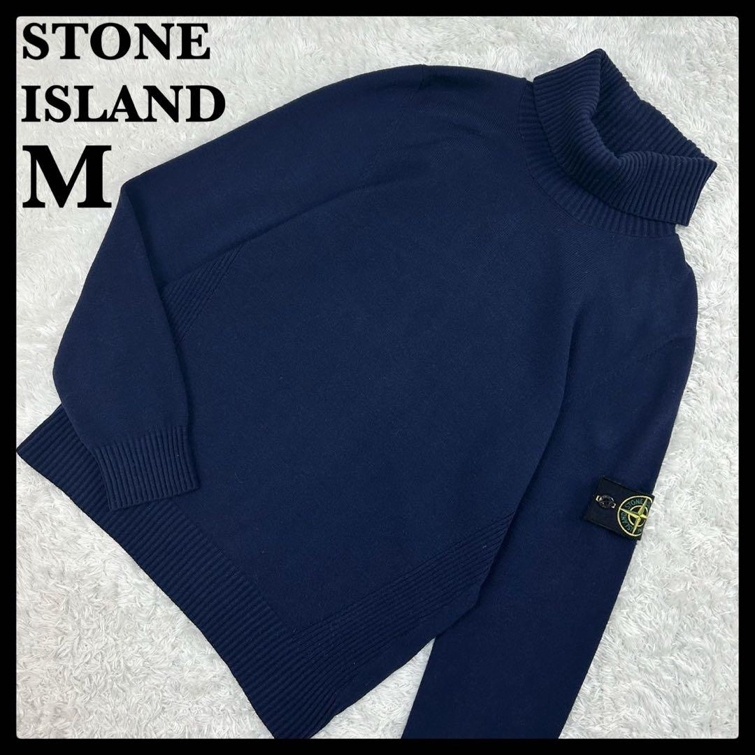 5652【美品】ストーンアイランド☆タートルネックセーター 人気ロゴワッペン