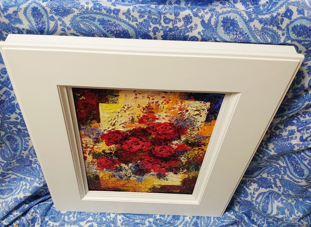 油絵 絵画【赤い薔薇】