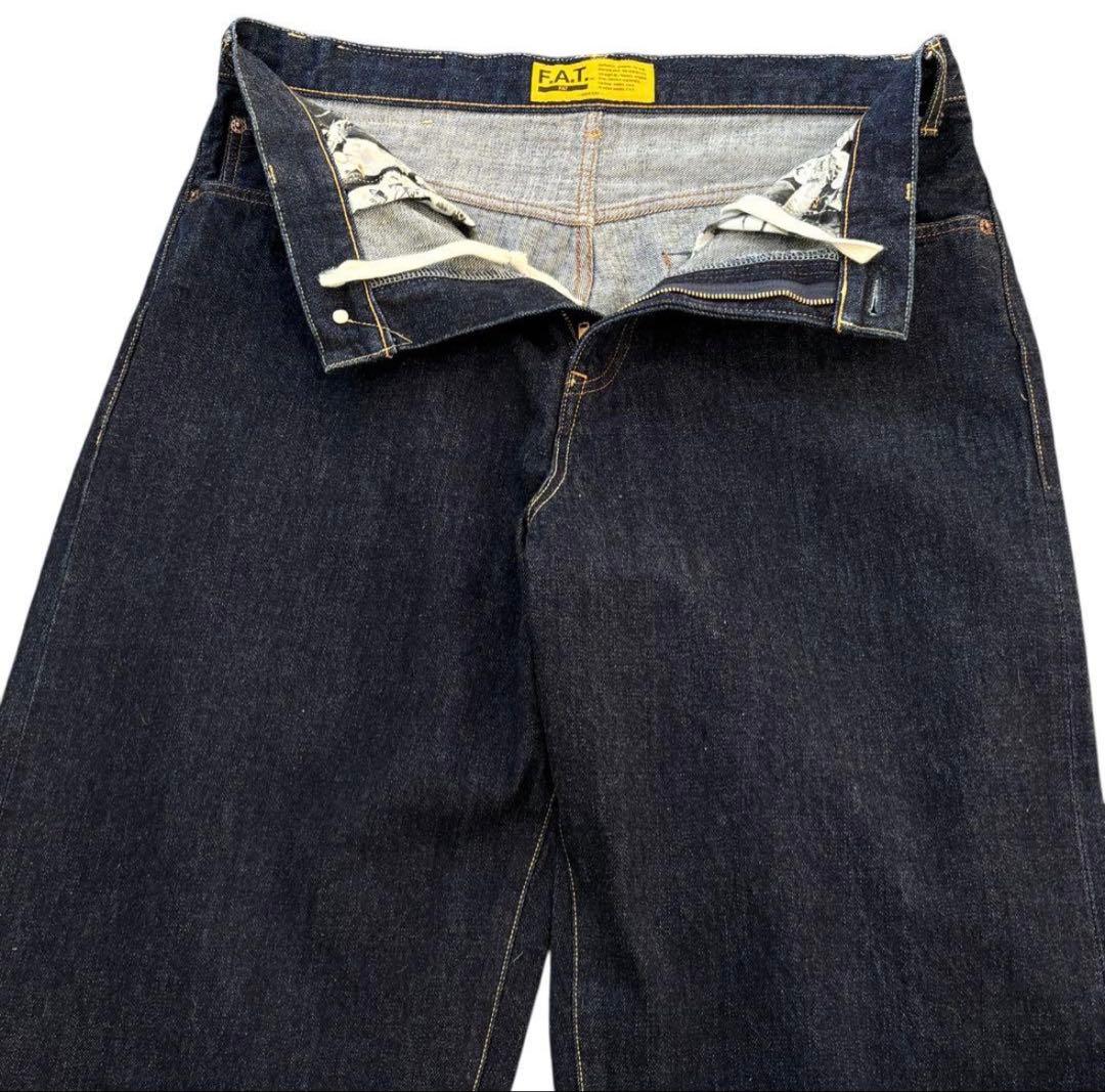 美品F.A.T. デニム FATサイズ 赤耳 セルヴィッチ ワイドテーパード
