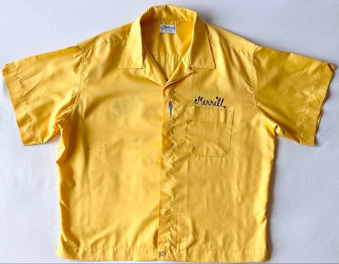 60's〜70's USA製 ヒルトン HILTON ボーリングシャツ 刺繍