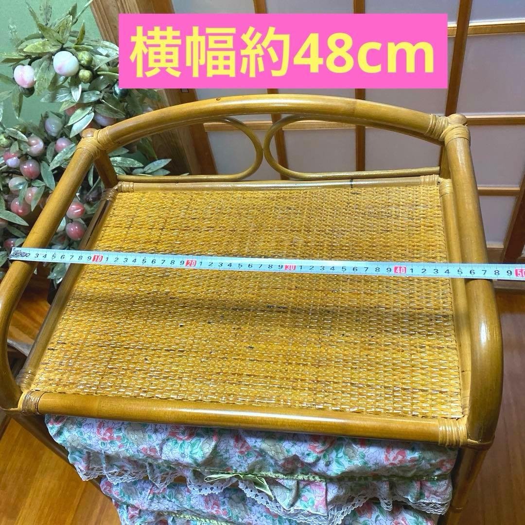 可愛いラタンチェスト5段籐家具レトロビンテージキャビネット収納キャスター付タンス