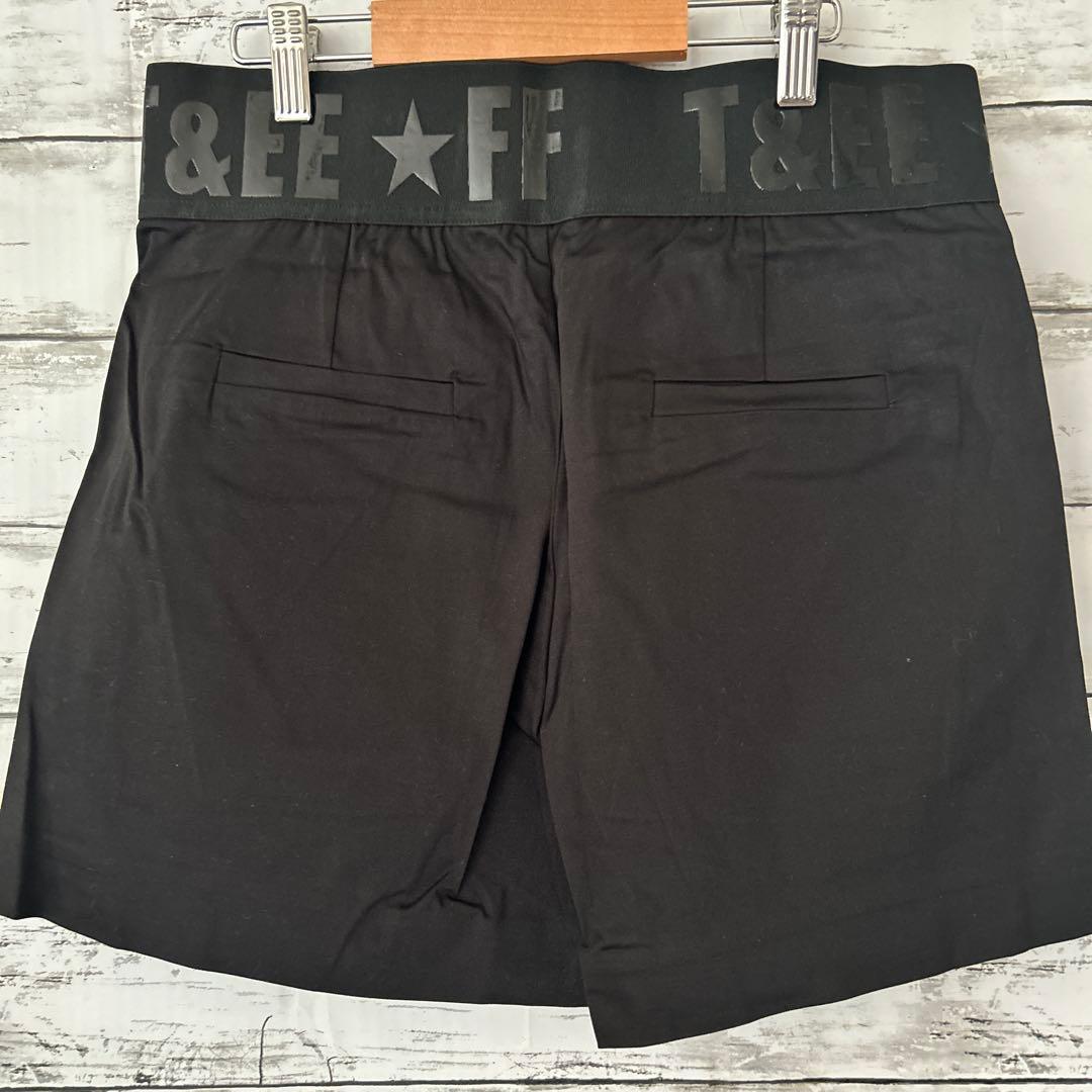 レディースゴルフウェアセットアップ　ショートパンツ　Lサイズ ホワイト／ブラック