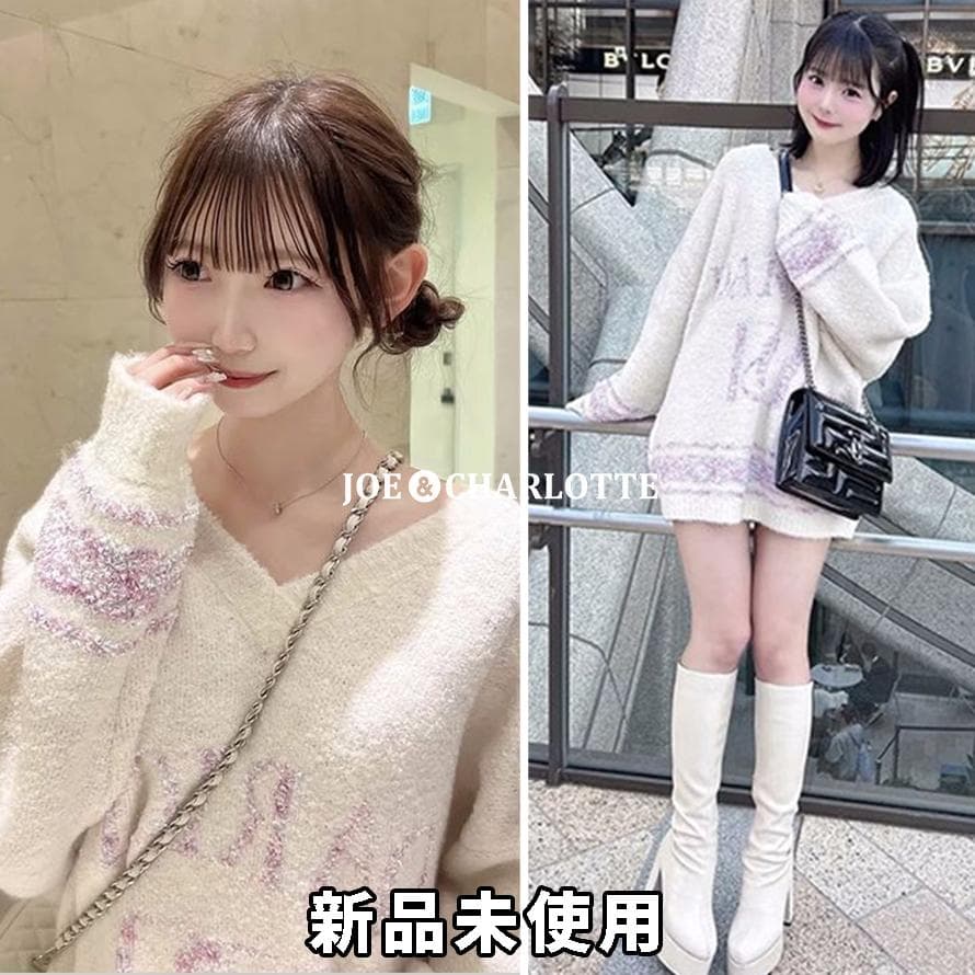 ダーリッチ darich ミックスカラーRDニットチュニック ホワイト