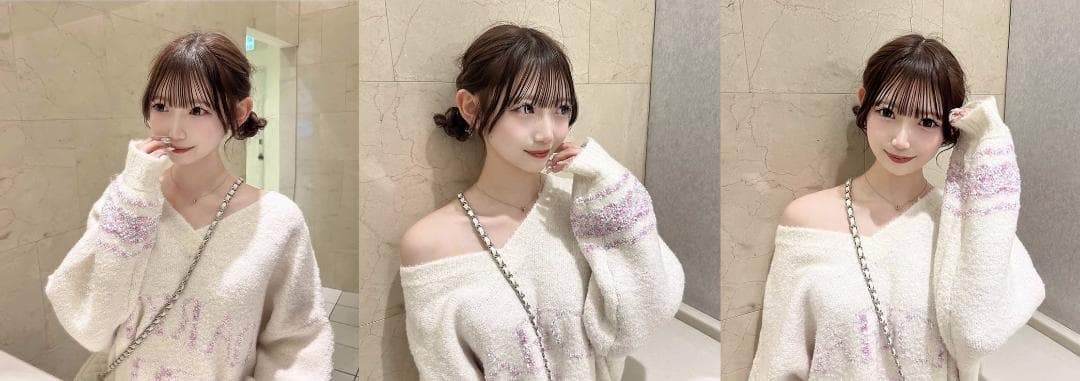 ダーリッチ darich ミックスカラーRDニットチュニック ホワイト