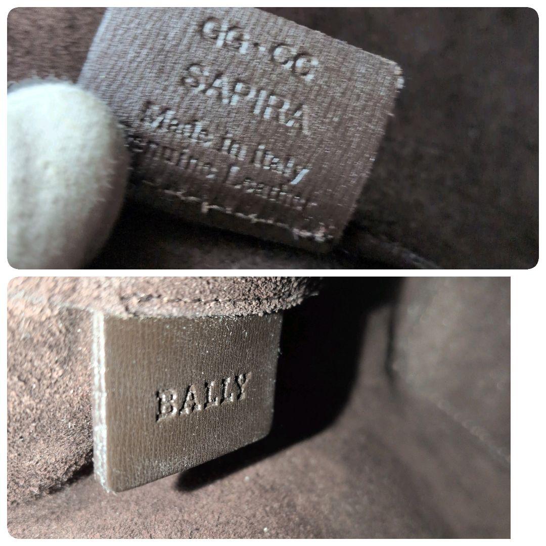 【極美品】BALLY☆Bロゴ　オールレザー　バッグ　ダークブラウン　レディース