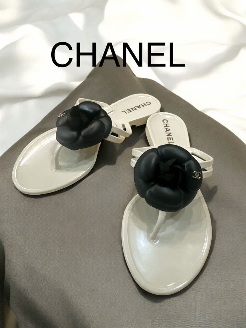 即日発送CHANELシャネル　カメリアココマーク　ビーチサンダル　トングサンダル