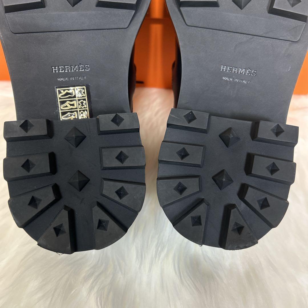 未使用級　HERMES エルメス　革靴　ケリー　ダービー　ファースト　36 黒