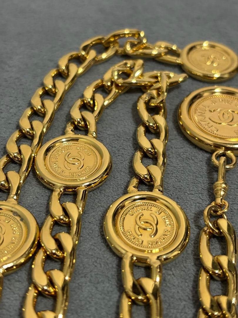 【美品】シャネル CHANEL ベルト ココマーク ヴィンテージ　チェーンベルト