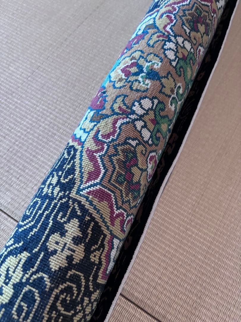 1*9様 龍村美術織物　絹　段通　仏寶　絨毯　半畳　仏壇　仏前　蓮池八稜華文　佛