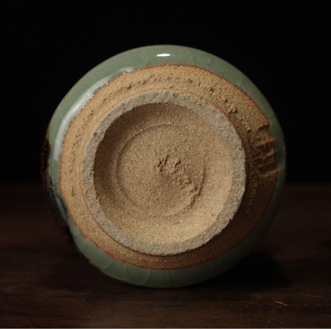 人間国宝　田村耕一　青磁　薊文　ゆのみ　湯呑　共箱　辰砂　酒器　ぐい呑　②