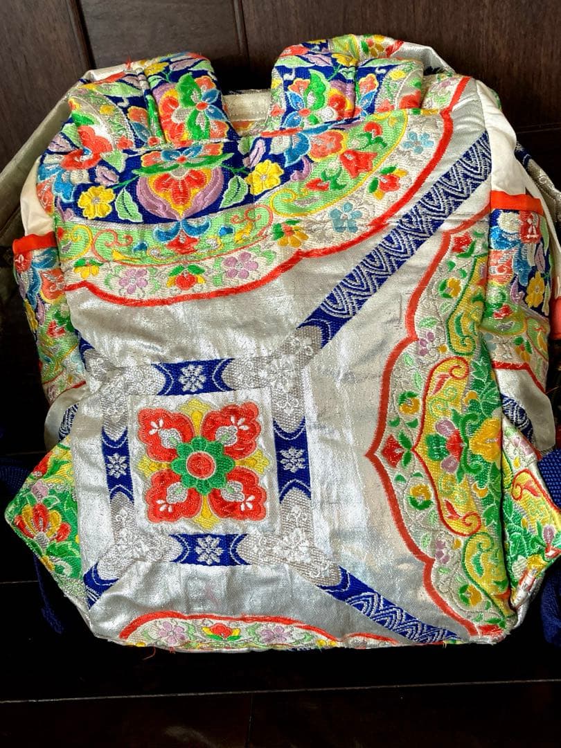 フォロー500円引　オーダーリュック　豪華日本帯リメイク　銀織　二重縫い