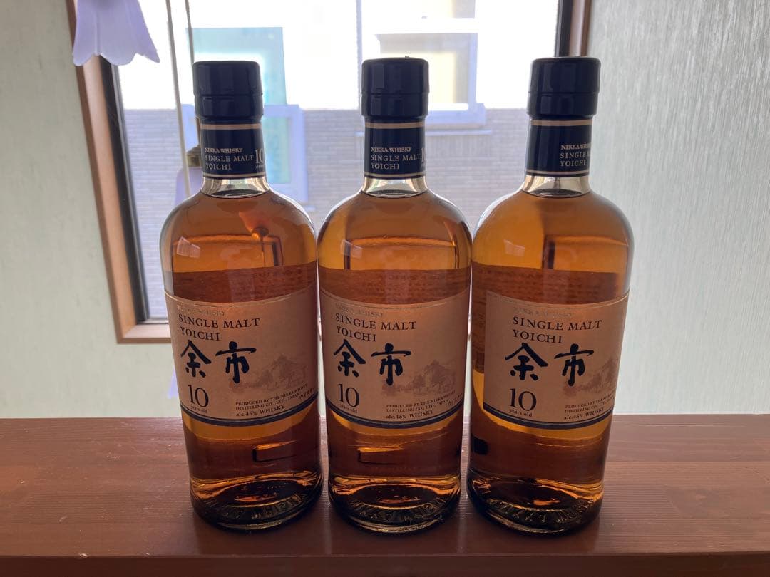 【ヒラカズ】余市 シングルモルトウイスキー 10年 3本セット