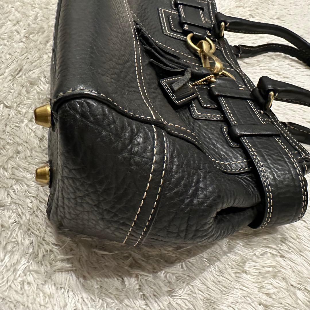 COACH コーチ　バッグ　ハンドバッグ　タッセル　フリンジ　金具　レザー