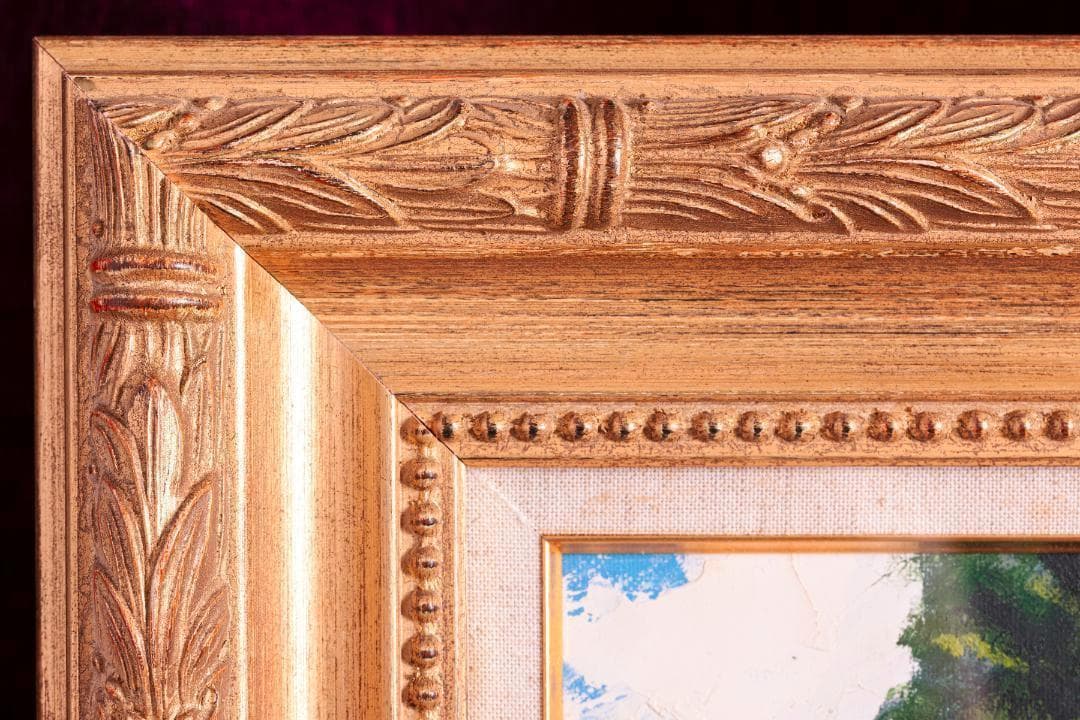 肉筆厚塗り油絵 布マット付き♪ 外寸約730×405mm 手書き油絵W3号相当