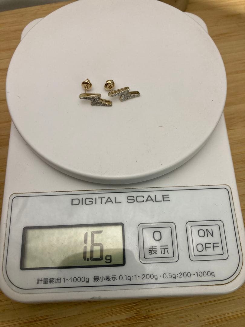 avalanche 10k yg 天然ダイヤモンド ピアス サンダー アバランチ